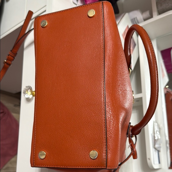Michael Kors Orange Satchel with Silver Accents